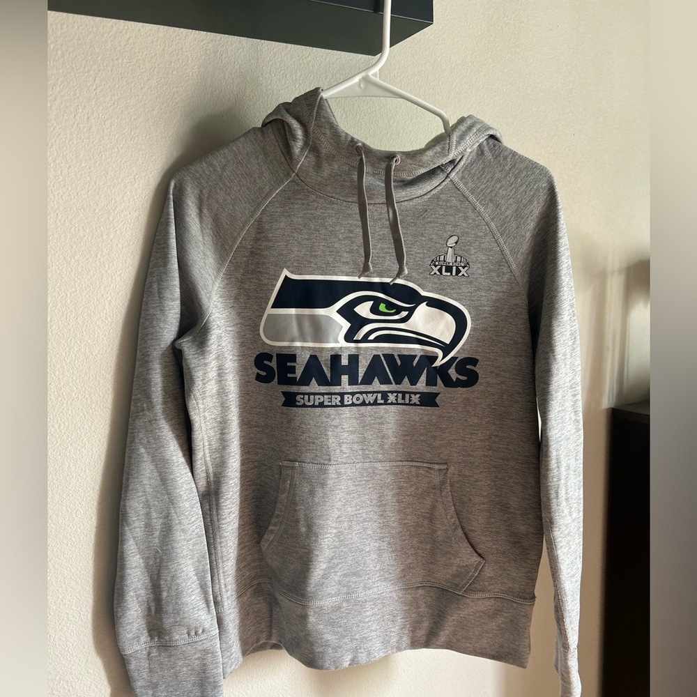 SEAHAWKS Nike Gray Super Bowl XLIX Hoodie